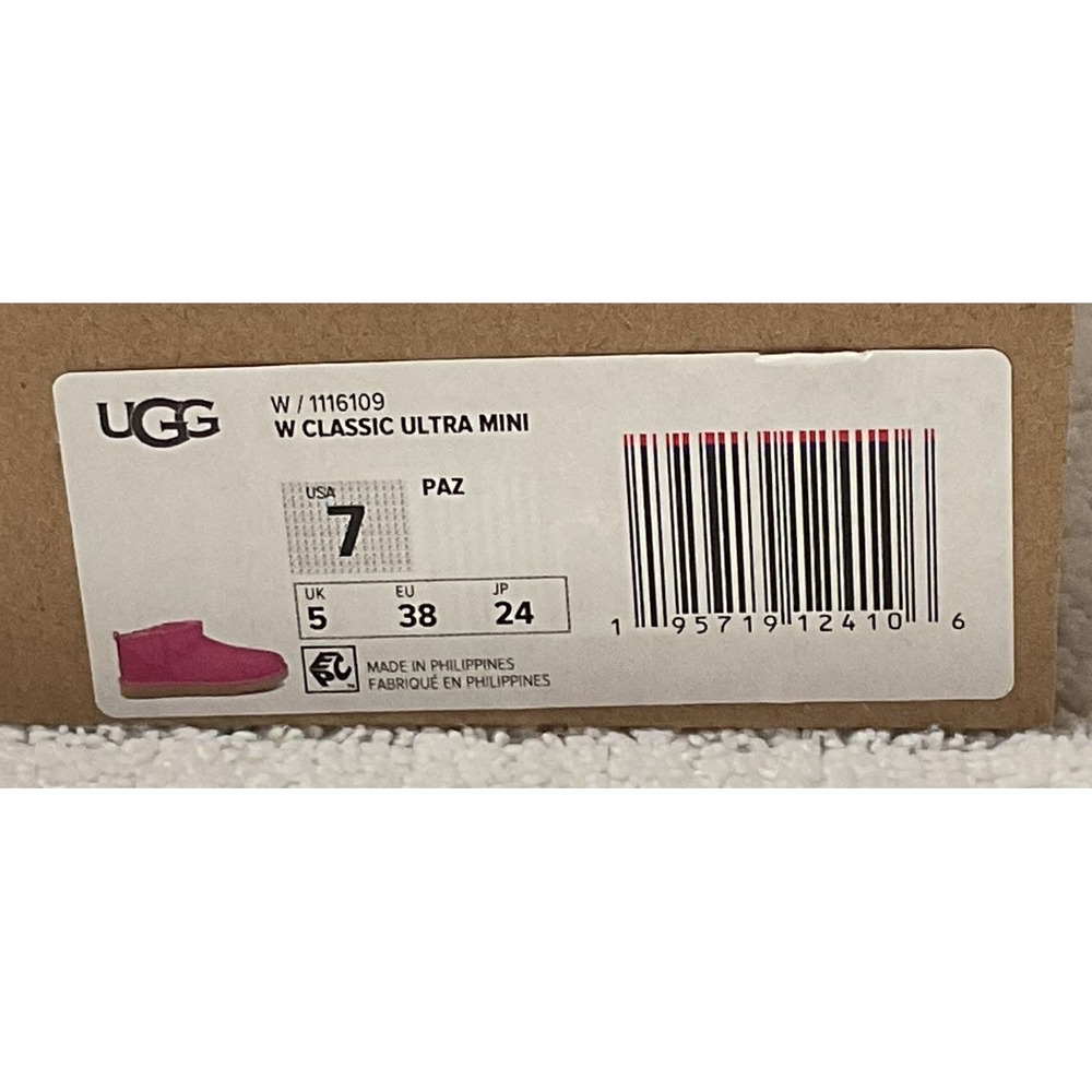 NIB 100% Authentic UGG Classic Ultra Mini Wmns Ankle Boots US 7 EU 38 Hot Pink - Picture 5 of 12